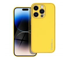 LEATHER Case  iPhone 14 Pro žlutý
