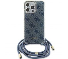 Original   GUESS GUHCP15SHC4SEB  iPhone 15 (Crossbody Cord 4G Print / modrý)