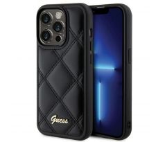 Original   GUESS GUHCP15LPSQSQSK  iPhone 15 Pro (Quilted Metal Logo / cerný)