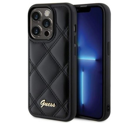 Original   GUESS GUHCP15LPSQSQSK  iPhone 15 Pro (Quilted Metal Logo / cerný)