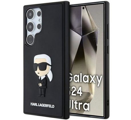 Original   KARL LAGERFELD KLHCS24L3DRKINK  SASMSUNG S24 Ultra (3D RUBBER IKONIK NFT) cerný