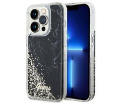 GUESS   iPhone 14 Pro GUHCP14LLCSGSGK (Liquid Glitter Marble) cerný