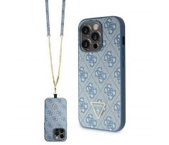 GUESS   iPhone 14 Pro GUHCP14LP4TDSCPB (Crossbody 4G Metal Logo) modrý