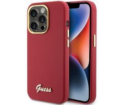 GUESS   iPhone 15 Pro GUHCP15LSMBSLM (Silicone Script Metal Logo & Frame) magenta