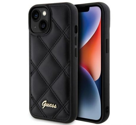 GUESS   iPhone 13 / 14 / 15 GUHCP15SPSQSQSK (Quilted Metal Logo) cerný