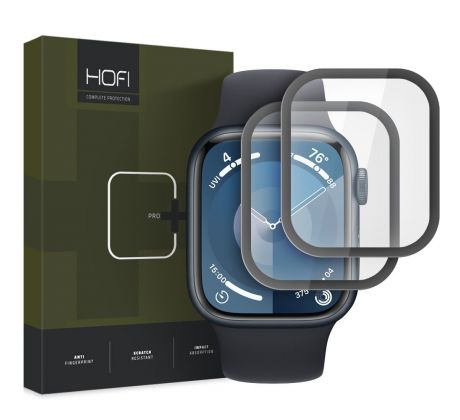 2KS V BALENÍ, SET 2 HYBRIDNÍCH SKEL HOFI HYBRID PRO+ 2-PACK APPLE WATCH 7 / 8 / 9 (45 mm) BLACK