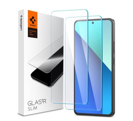 2KS V BALENÍ, SET 2 OCHRANNÝCH SKEL SPIGEN GLAS.TR SLIM 2-PACK XIAOMI REDMI NOTE 13 4G / LTE CLEAR