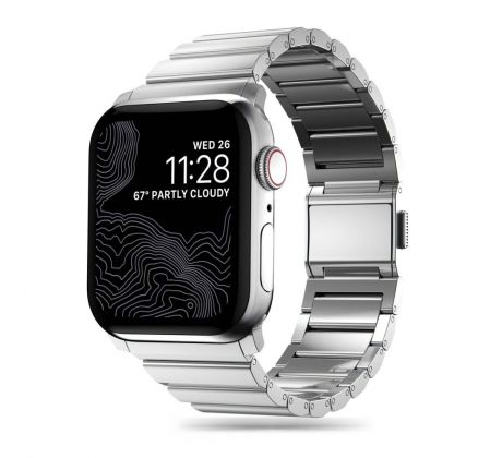 ŘEMÍNEK TECH-PROTECT STEELBAND APPLE WATCH 4 / 5 / 6 / 7 / 8 / 9 / SE / ULTRA 1 / 2 (42 / 44 / 45 / 49 mm) SILVER