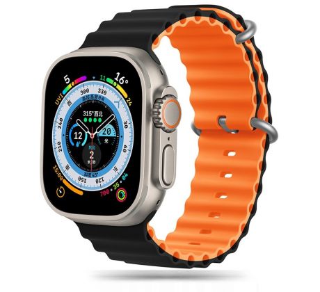 ŘEMÍNEK TECH-PROTECT ICONBAND PRO APPLE WATCH 4 / 5 / 6 / 7 / 8 / 9 / SE / ULTRA 1 / 2 (42 / 44 / 45 / 49 mm) BLACK/ORANGE