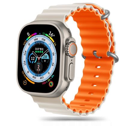 ŘEMÍNEK TECH-PROTECT ICONBAND PRO APPLE WATCH 4 / 5 / 6 / 7 / 8 / 9 / SE / ULTRA 1 / 2 (42 / 44 / 45 / 49 mm) STARLIGHT/ORANGE