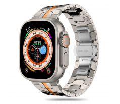 ŘEMÍNEK TECH-PROTECT STAINLESS LINE APPLE WATCH 4 / 5 / 6 / 7 / 8 / 9 / SE / ULTRA 1 / 2 (42 / 44 / 45 / 49 mm) TITANIUM/ORANGE