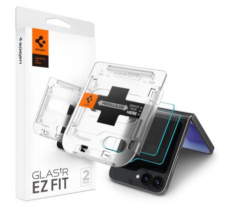 2KS V BALENÍ, SET 2 OCHRANNÝCH SKEL SPIGEN GLAS.TR ”EZ FIT” 2-PACK SAMSUNG GALAXY Z FLIP 6 CLEAR