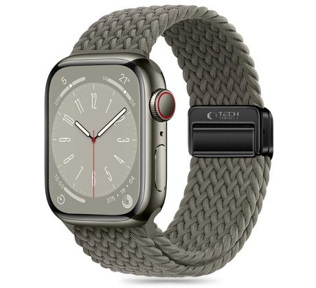 ŘEMÍNEK TECH-PROTECT NYLONMAG APPLE WATCH 4 / 5 / 6 / 7 / 8 / 9 / SE / ULTRA 1 / 2 (42 / 44 / 45 / 49 mm) OLIVE GREY