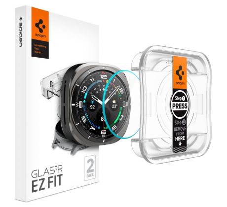 2KS V BALENÍ, SET 2 OCHRANNÝCH SKEL SPIGEN GLAS.TR ”EZ-FIT” 2-PACK SAMSUNG GALAXY WATCH ULTRA (47 mm) CLEAR