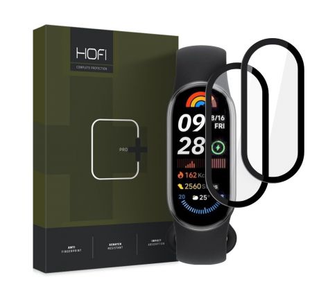 2KS V BALENÍ, SET 2 OCHRANNÝCH SKEL HOFI HYBRID PRO+ 2-PACK XIAOMI SMART BAND 9 / 9 NFC BLACK