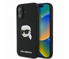 KARL LAGERFELD   iPhone 16 s MagSafe KLHMP16SSKHPPLK (Sil KL Head Print) cerný