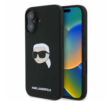 KARL LAGERFELD   iPhone 16 s MagSafe KLHMP16SSKHPPLK (Sil KL Head Print) cerný