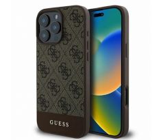 GUESS   iPhone 16 Pro GUHCP16LG4GLBR (PC/TPU 4G PU Bottom Stripe) hnedý