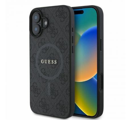 GUESS   iPhone 16 s MagSafe GUHMP16SG4GFRK (PU 4G Ring Classic Logo) cerný