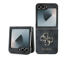 GUESS   Samsung Galaxy Z Flip 6 GUHCZF64GMGGR (PU 4G Kožený kryt Metal Logo) cerný