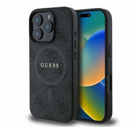 GUESS   iPhone 16 Pro s MagSafe GUHMP16LG4GFRK (PU 4G Ring Classic Logo) cerný