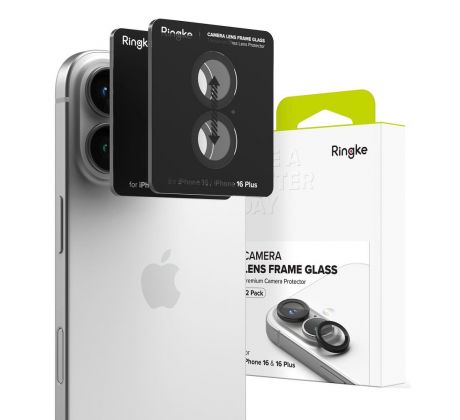 2KS V BALENÍ, SET 2 SKEL ZADNÍ KAMERY RINGKE CAMERA FRAME PROTECTOR 2-PACK iPhone 16 / 16 Plus BLACK