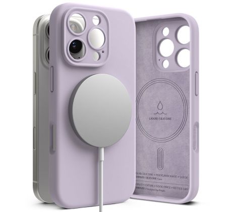 KRYT RINGKE SILICONE MAGNETIC MAGSAFE iPhone 16 Pro LIGHT PURPLE