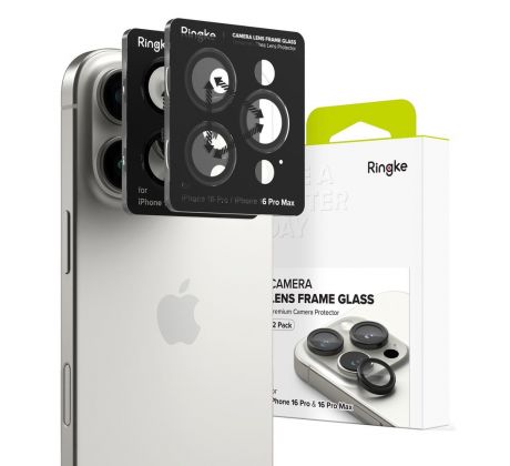 2KS V BALENÍ, SET 2 SKEL ZADNÍ KAMERY RINGKE CAMERA FRAME PROTECTOR 2-PACK iPhone 16 Pro / 16 Pro Max BLACK