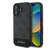 GUESS   iPhone 16 GUHCP16SG4GLGR (PC/TPU 4G PU Bottom Stripe) šedý