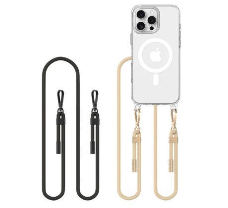 KRYT S ŘEMÍNKEM NA TELEFON / POPRUH NA TĚLO TECH-PROTECT FLEXAir CHAIN MAGSAFE iPhone 16 Pro Max BLACK & TAUPE