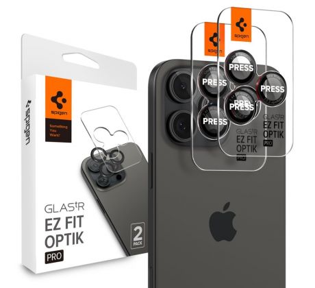 OCHRANNÉ SKLO ZADNÍ KAMERY SPIGEN OPTIK PRO L-SERIES GLAS.TR ”EZ FIT” CAMERA PROTECTOR 2-PACK iPhone 14 Pro / 14 Pro Max / 15 Pro / 15 Pro Max / 16 Pro / 16 Pro Max BLACK