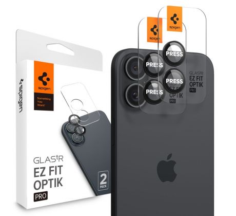 OCHRANNÉ SKLO ZADNÍ KAMERY SPIGEN OPTIK PRO GLAS.TR ”EZ FIT” CAMERA PROTECTOR 2-PACK iPhone 16 / 16 Plus BLACK