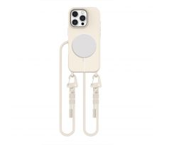 KRYT S ŘEMÍNKEM NA TELEFON / POPRUH NA TĚLO TECH-PROTECT MAGNECKLACE MAGSAFE iPhone 16 Pro LATTE