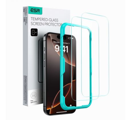 2PACK SET OCHRANNÝCH TVRZENÝCH SKEL ESR TEMPERED GLASS 2-PACK iPhone 16 Pro CLEAR