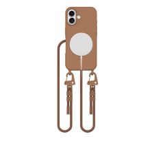 KRYT SE ŠŇŮRKOU/POPRUH NA TĚLO TECH-PROTECT MAGNECKLACE MAGSAFE iPhone 16 CHOCOLATE BROWN