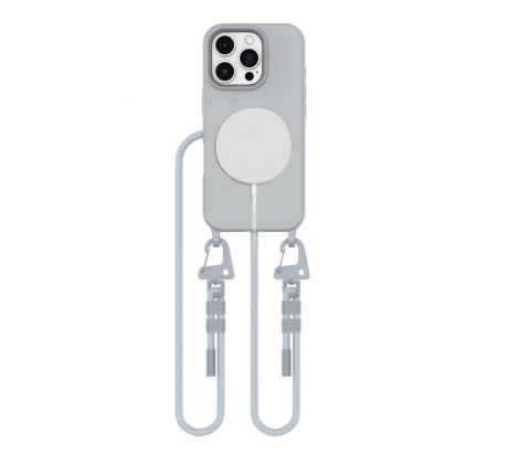 KRYT SE ŠŇŮRKOU/POPRUH NA TĚLO TECH-PROTECT MAGNECKLACE MAGSAFE iPhone 16 Pro CRAYON GREY