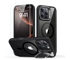 2PACK SET KRYT + OCHRANNÉ SKLO ESR CLASSIC HYBRID KICKSTAND HALOLOCK MAGSAFE & TEMPERED GLASS iPhone 16 Pro CLEAR/BLACK