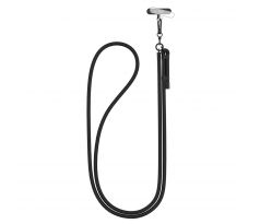 POPRUH PŘES RAMENO/ŠŇŮRKA NA TELEFON TECH-PROTECT C1S ROPE CROSSBODY STRAP BLACK/BLACK