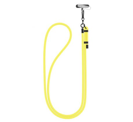 POPRUH PŘES RAMENO/ŠŇŮRKA NA TELEFON TECH-PROTECT C1S ROPE CROSSBODY STRAP NEON YELLOW/BLACK