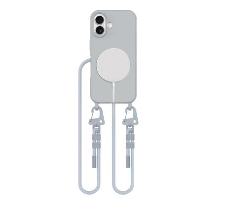 KRYT SE ŠŇŮRKOU/POPRUH NA RAMENO/CEZ TĚLO TECH-PROTECT MAGNECKLACE MAGSAFE iPhone 16 CRAYON GREY