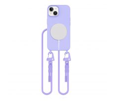 KRYT SE ŠŇŮRKOU/POPRUH NA RAMENO/CEZ TĚLO TECH-PROTECT MAGNECKLACE MAGSAFE iPhone 15 LAVENDER