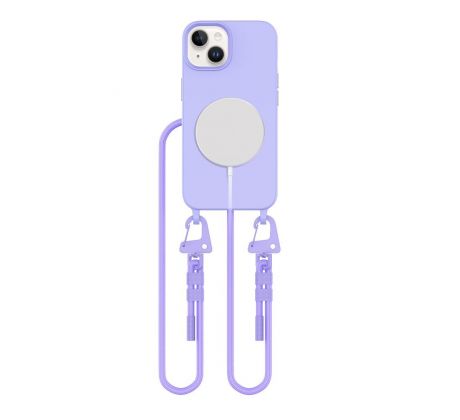 KRYT SE ŠŇŮRKOU/POPRUH NA RAMENO/CEZ TĚLO TECH-PROTECT MAGNECKLACE MAGSAFE iPhone 15 LAVENDER