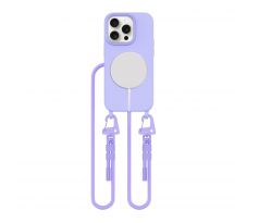 KRYT SE ŠŇŮRKOU/POPRUH NA RAMENO/CEZ TĚLO TECH-PROTECT MAGNECKLACE MAGSAFE iPhone 14 Pro LAVENDER