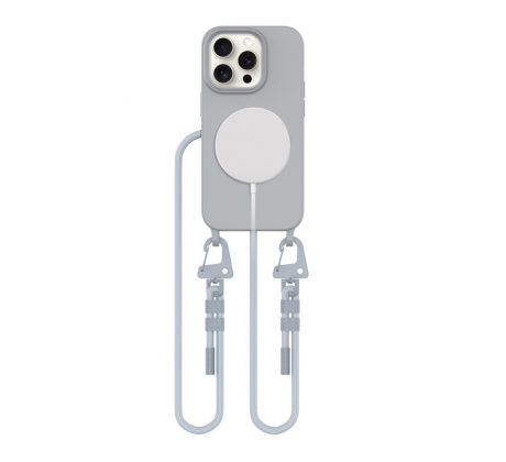 KRYT SE ŠŇŮRKOU/POPRUH NA RAMENO/CEZ TĚLO TECH-PROTECT MAGNECKLACE MAGSAFE iPhone 14 Pro CRAYON GREY