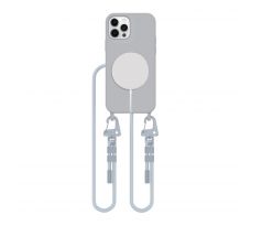 KRYT SE ŠŇŮRKOU/POPRUH NA RAMENO/CEZ TĚLO TECH-PROTECT MAGNECKLACE MAGSAFE iPhone 12 / 12 Pro CRAYON GREY