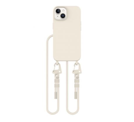 KRYT SE ŠŇŮRKOU/POPRUH NA TĚLO TECH-PROTECT MAGNECKLACE MAGSAFE iPhone 15 COSMIC LATTE