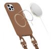 KRYT SE ŠŇŮRKOU/POPRUH NA TĚLO TECH-PROTECT MAGNECKLACE MAGSAFE iPhone 12 / 12 Pro CHOCOLATE BROWN