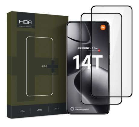 2KS V BALENÍ, SET 2 OCHRANNÝCH SKEL HOFI GLASS PRO+ 2-PACK XIAOMI 14T / 14T PRO BLACK