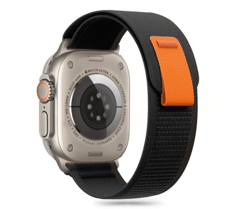 ŘEMÍNEK TECH-PROTECT NYLON STRIPE APPLE WATCH 6 / 7 / 8 / 9 / 10 / SE / ULTRA 1 / 2 (44 / 45 / 46 / 49 mm) BLACK/ORANGE