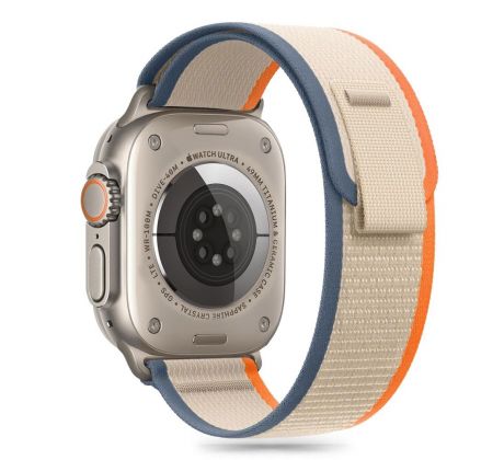 ŘEMÍNEK TECH-PROTECT NYLON STRIPE APPLE WATCH 6 / 7 / 8 / 9 / 10 / SE / ULTRA 1 / 2 (44 / 45 / 46 / 49 mm) CREAM/ORANGE